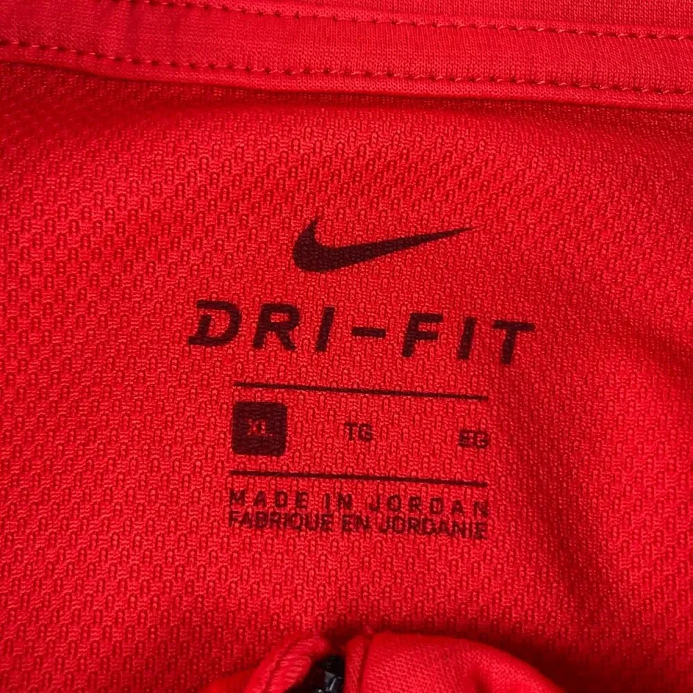 Nike Dri-FIT Quarter Zip Pullover Mens XL Red Black Swoosh Athletic Golf